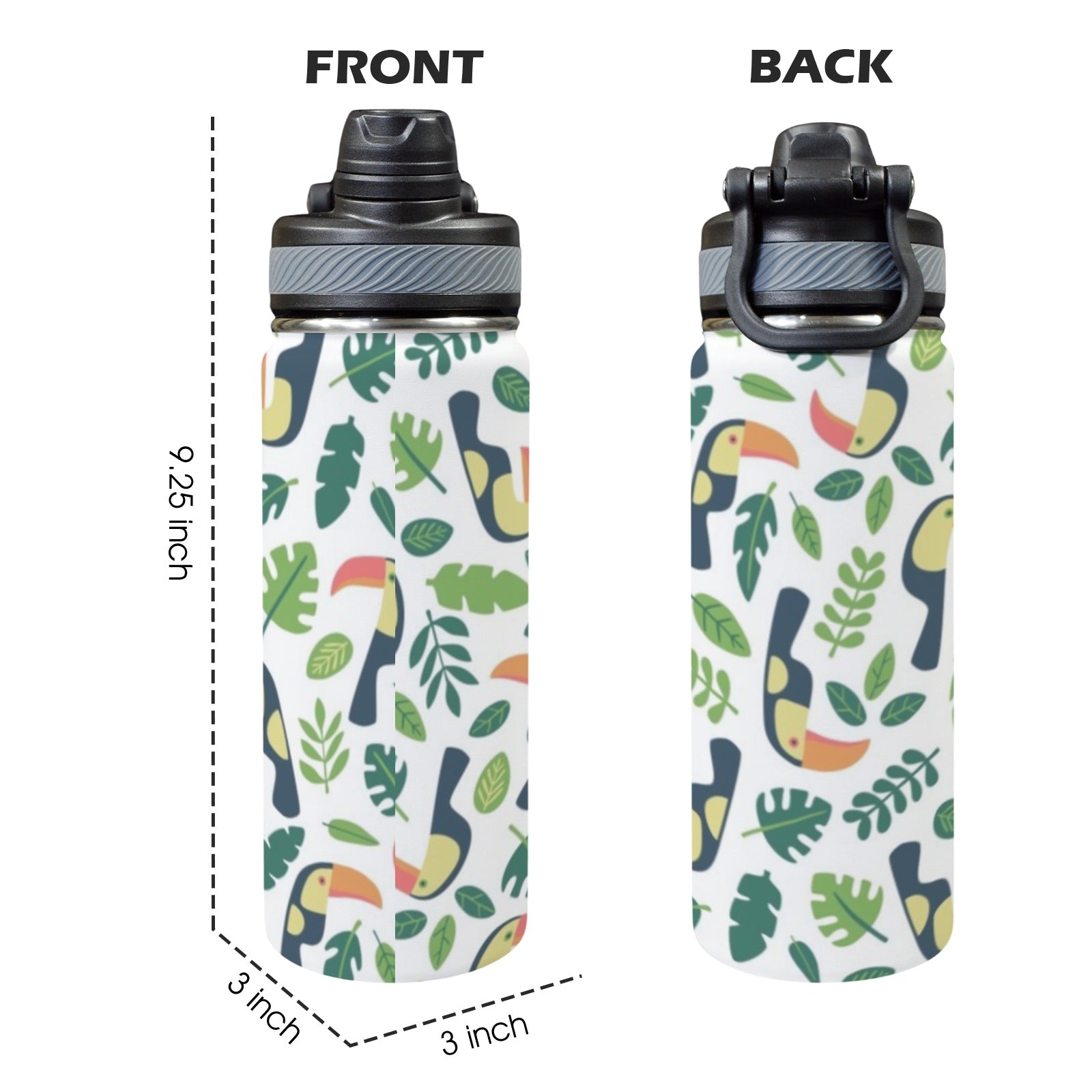 Toucans - Insulated Water Bottle with Dual-Use Lid (18oz) Insulated Water Bottle with Dual-Use Lid (18oz) Printed Offshore