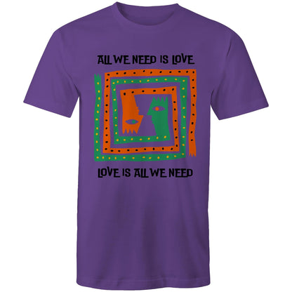 All We Need Is Love - Mens T-Shirt Purple Mens T-shirt