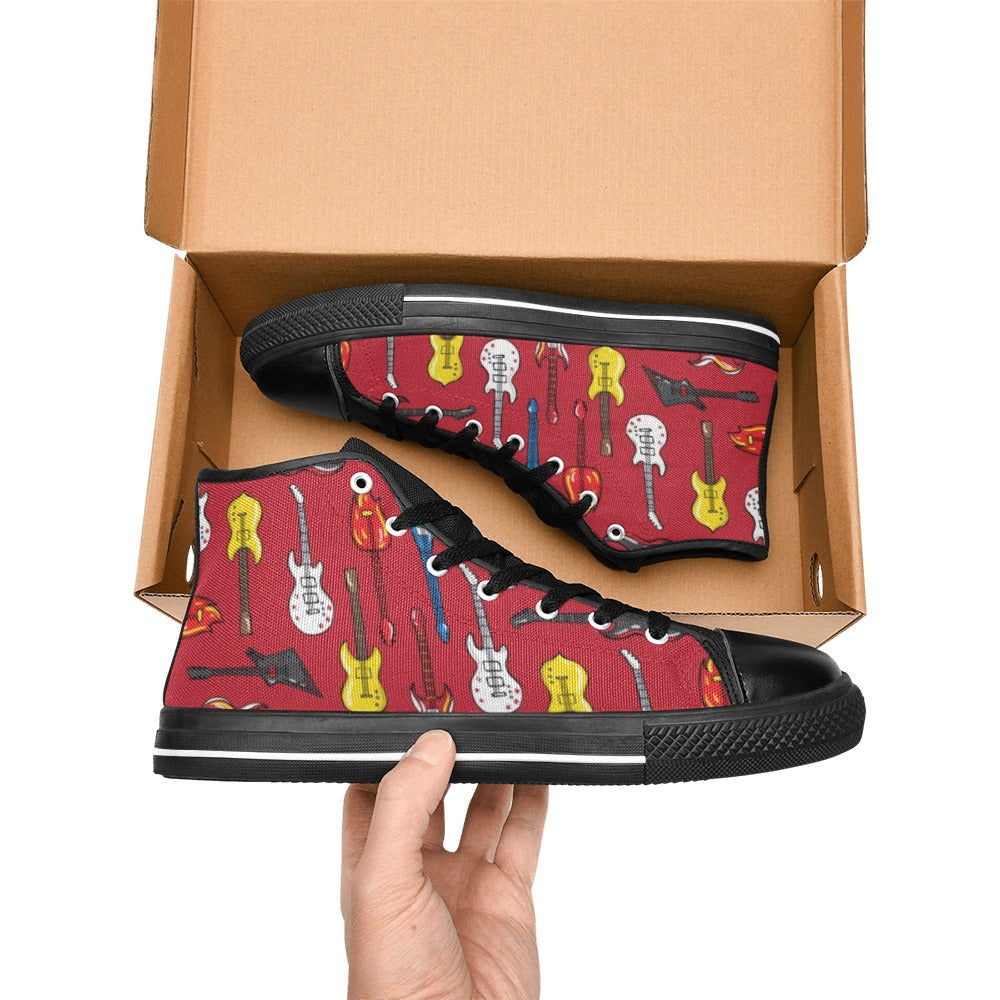 All The Guitars - Women's High Top Canvas Shoes