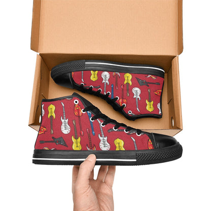 All The Guitars - Women's High Top Canvas Shoes