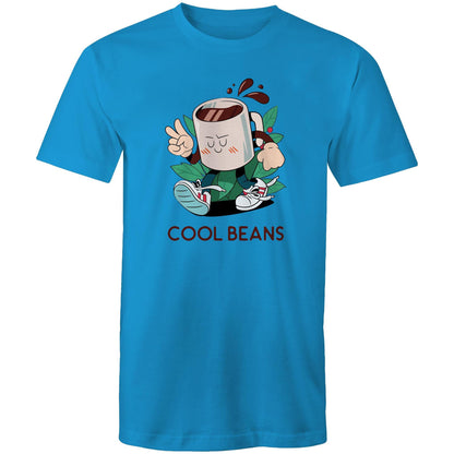 Cool Beans - Mens T-Shirt Arctic Blue Mens T-shirt Coffee