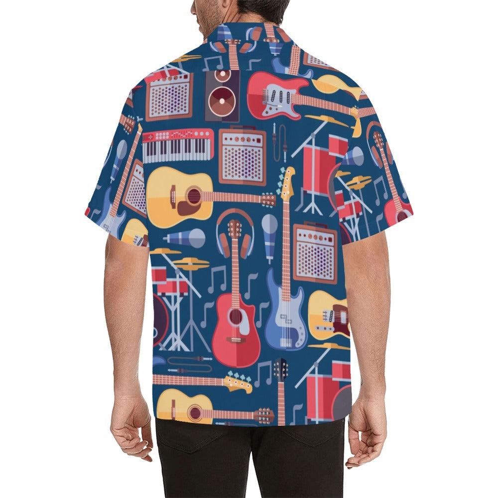 Music Instruments Blue - Hawaiian Shirt