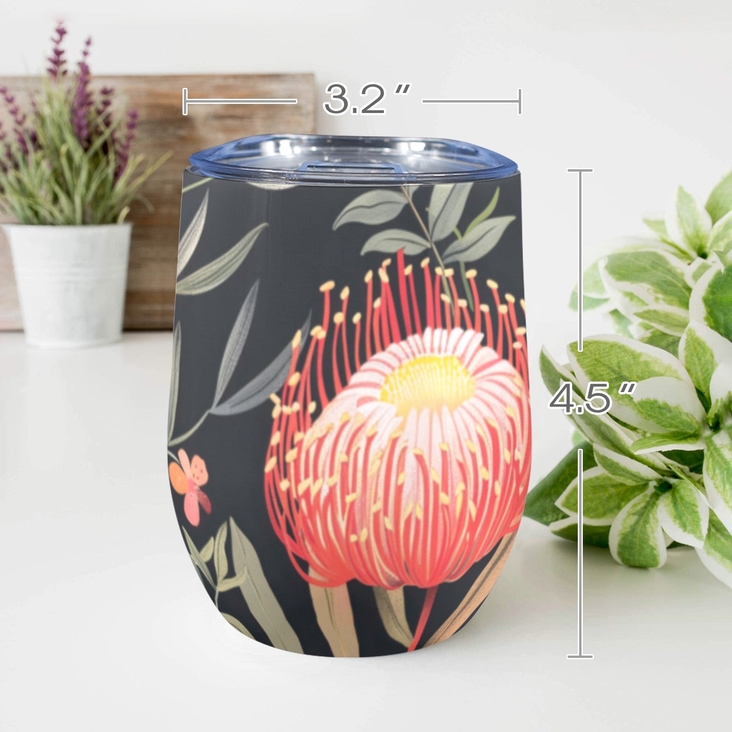 Australian Waratah Flower - 12oz Wine Tumbler