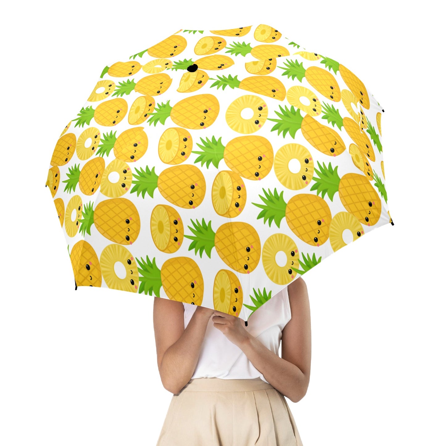 Happy Pineapples - Semi-Automatic Foldable Umbrella Semi-Automatic Foldable Umbrella