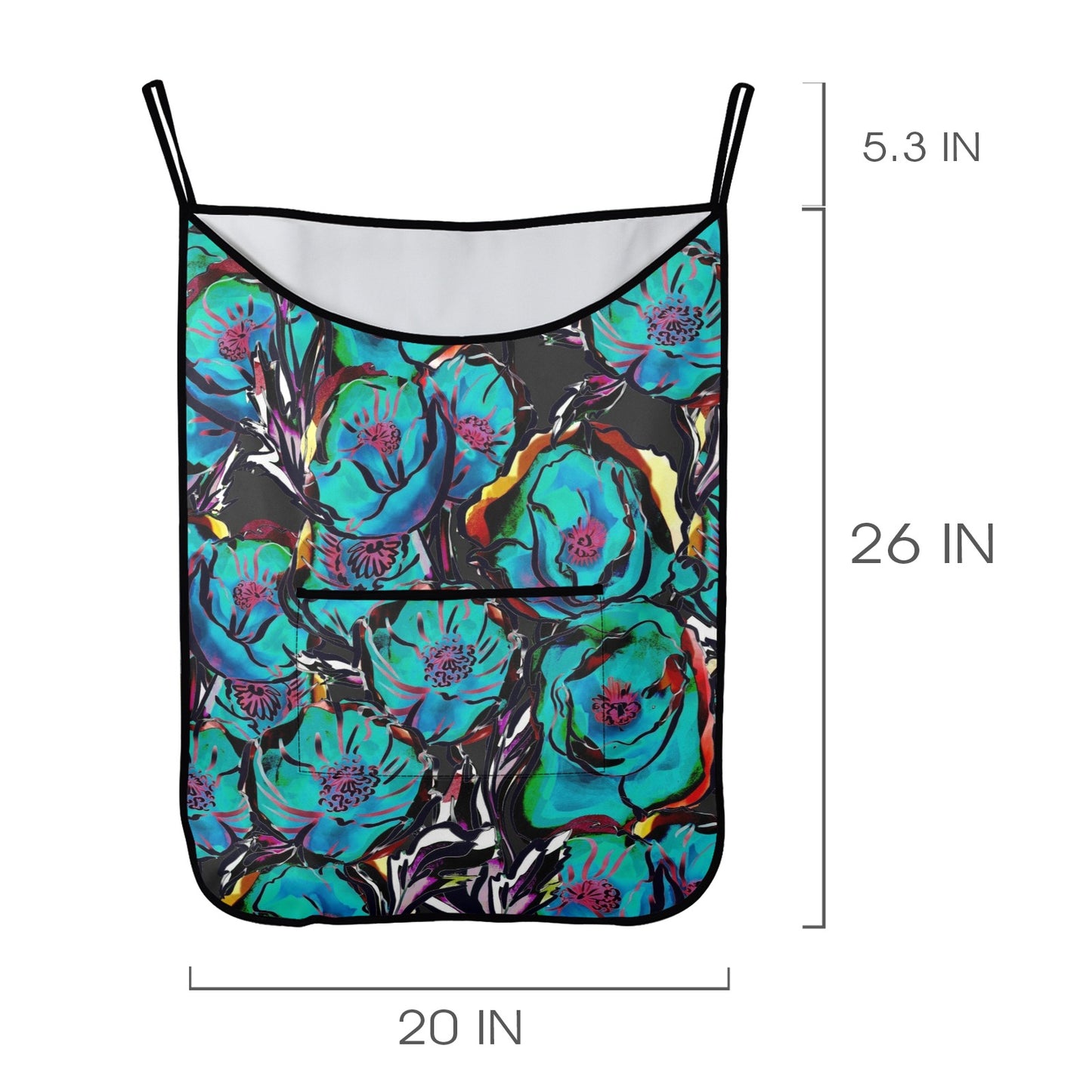 Flower It Blue - Hanging Laundry Bag