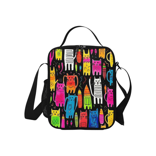 Colourful Cats - Crossbody Lunch Bag for Kids