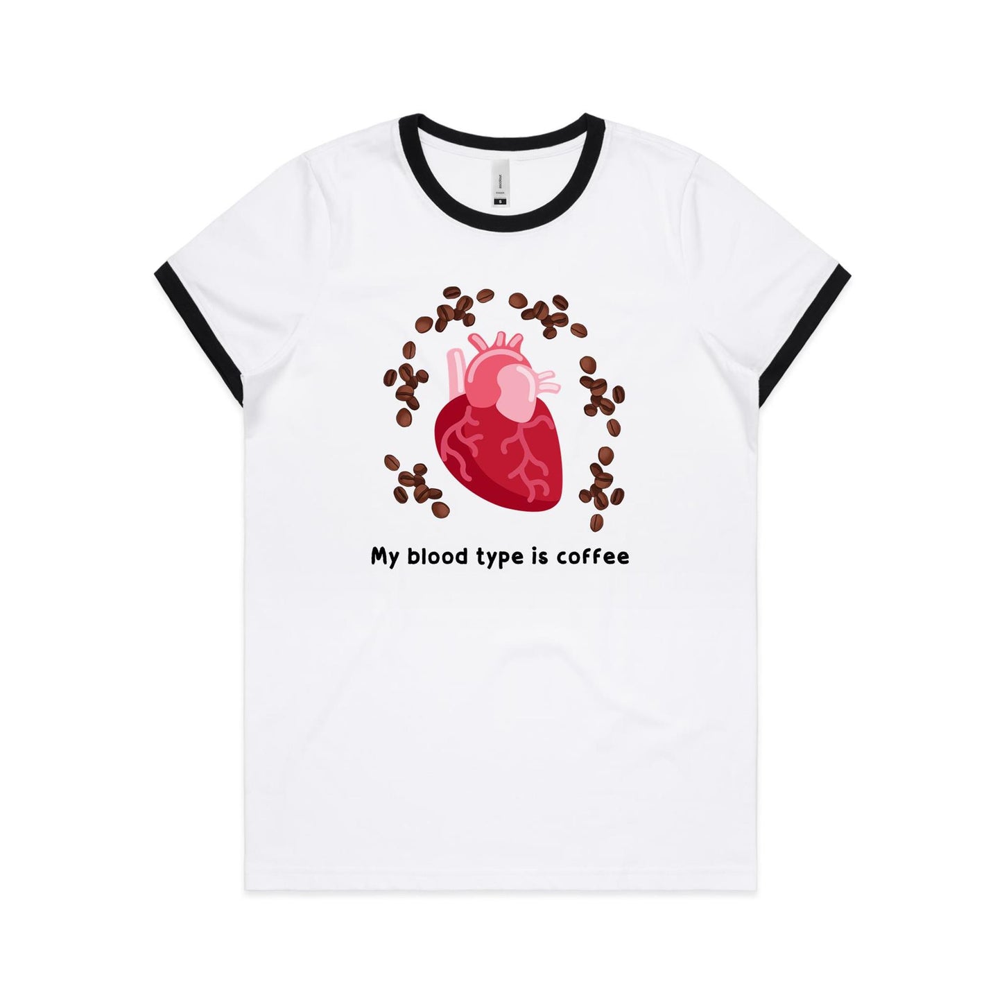 My Blood Type Is Coffee - Women's Ringer Tee