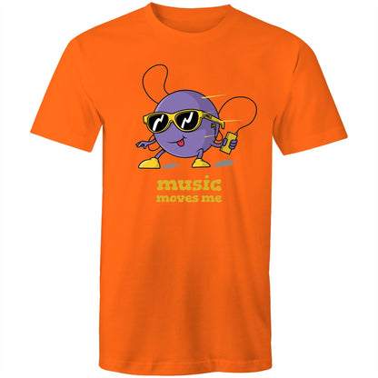 Music Moves Me, Earbuds - Mens T-Shirt Orange Mens T-shirt Music