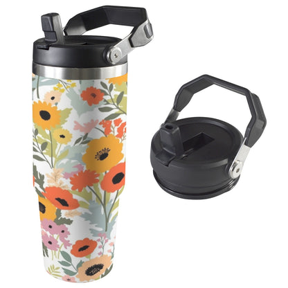 Pretty Floral - 30oz Tumbler with Top Handle