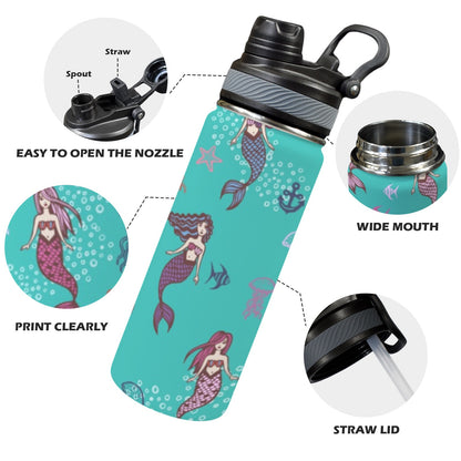 Mermaids - Insulated Water Bottle with Dual-Use Lid (18oz) Insulated Water Bottle with Dual-Use Lid (18oz) Printed Offshore