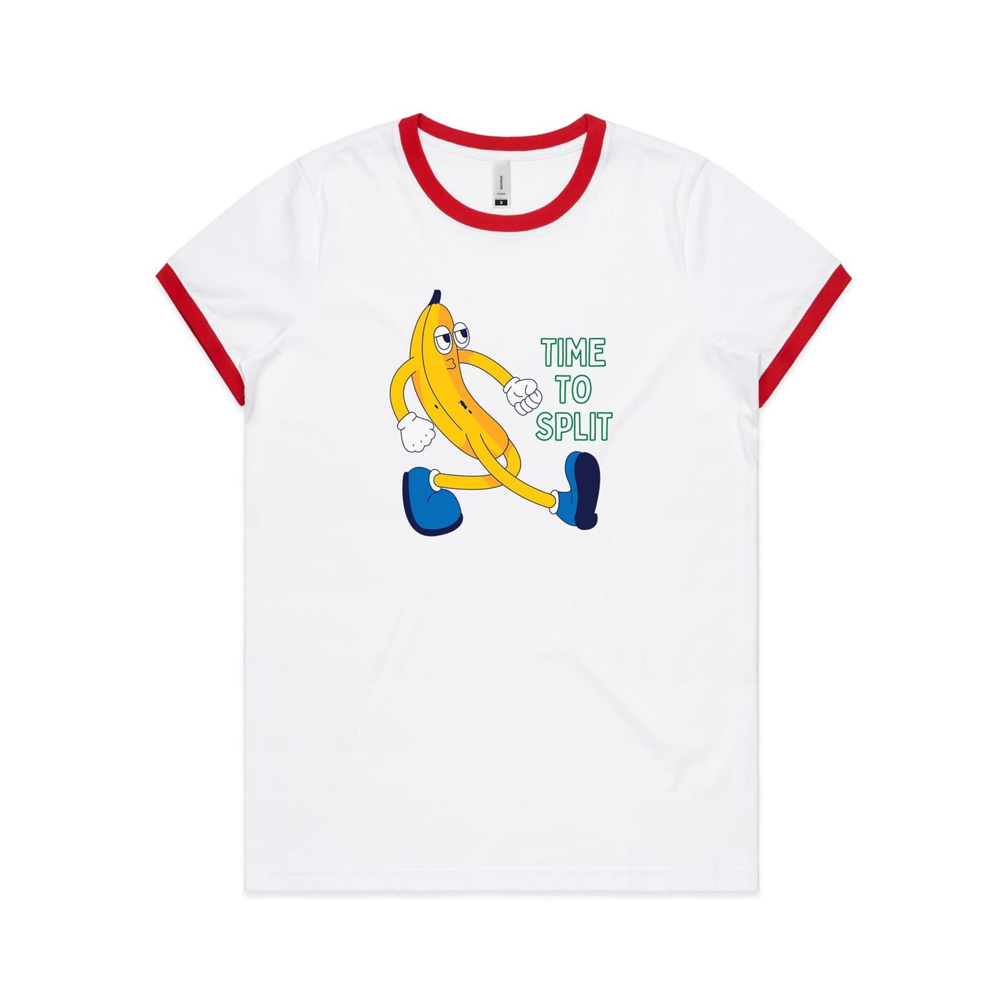 Banana, Time To Split - Women's Ringer Tee