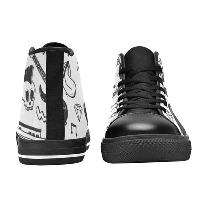 Rock Music - Men's High Top Canvas Shoes