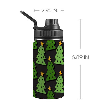 Christmas Trees - Kids Water Bottle with Chug Lid (12 oz)