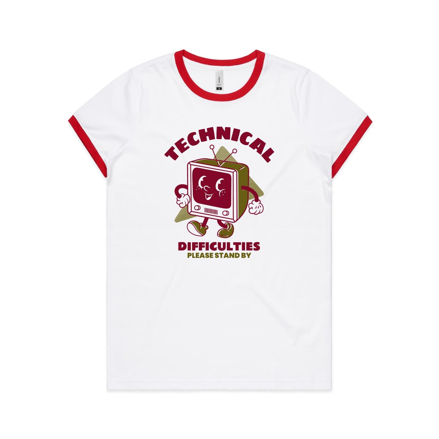 Technical Difficulties, Retro TV - Women's Ringer Tee