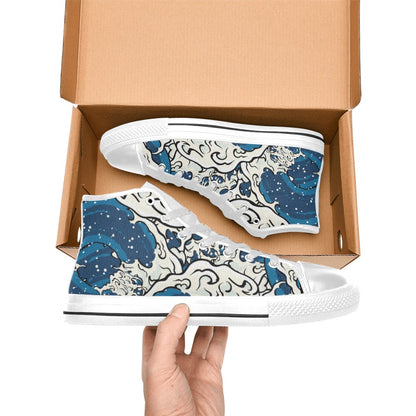 Waves - Men's High Top Canvas Shoes