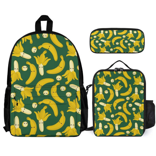 Happy Bananas - School Backpack Three Piece Set