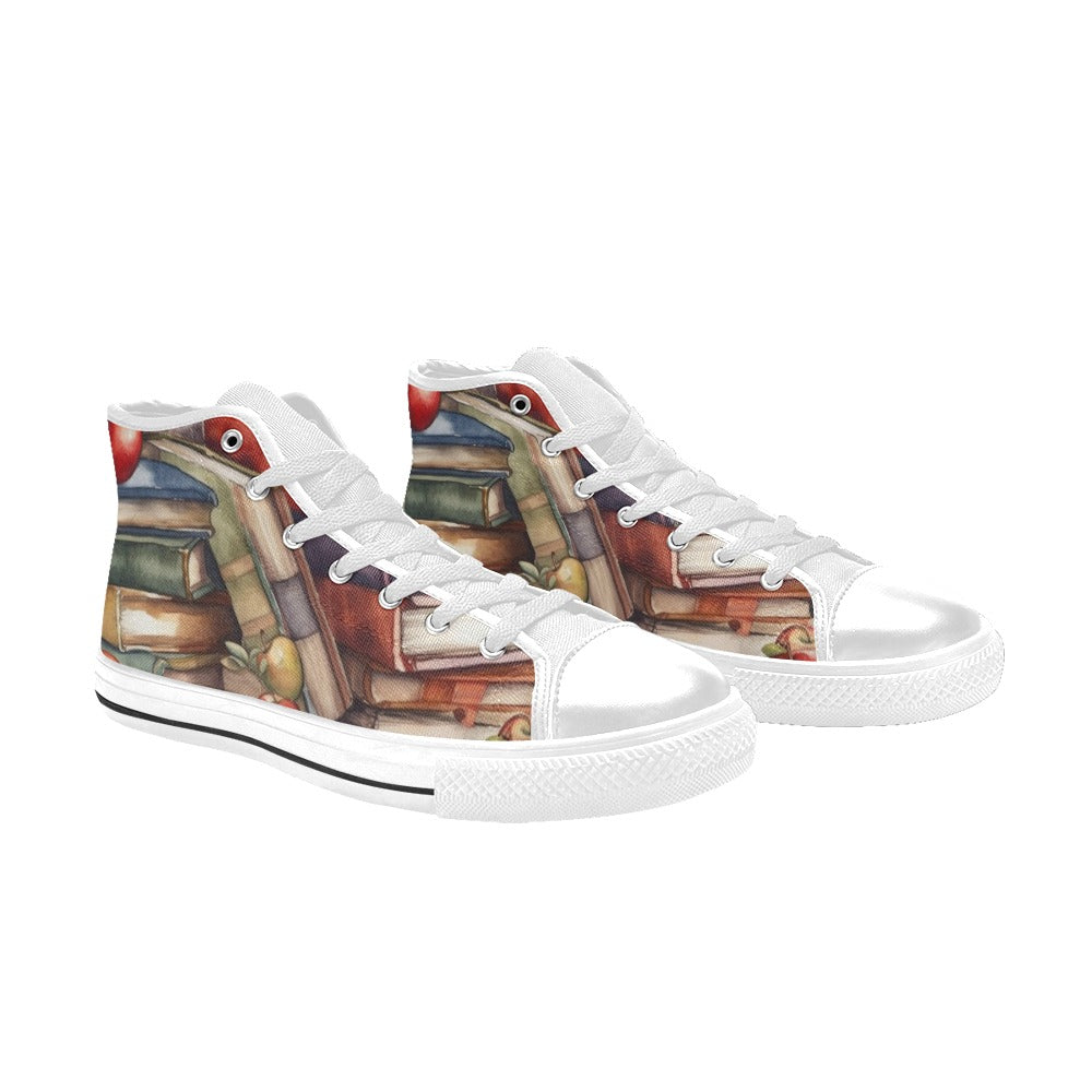 Watercolour Books - Men's High Top Canvas Shoes