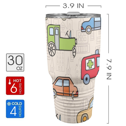 Kids Cars - 30oz Insulated Stainless Steel Mobile Tumbler