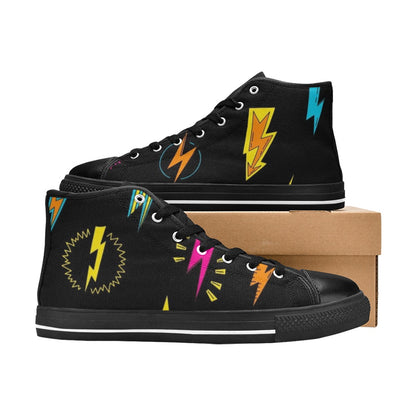 Fun Lightning - Kids High Top Canvas Shoes Kids High Top Canvas Shoes comic Printed Offshore