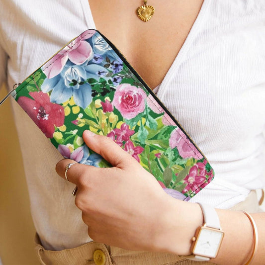 Bright Floral - Leather Wallet / Purse