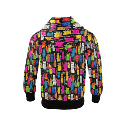 Colourful Cats - Senior Girls Zip Up Hoodie