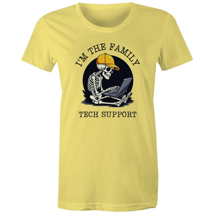 I'm The Family Tech Support - Womens T-shirt Yellow Womens T-shirt Printed In Australia Tech