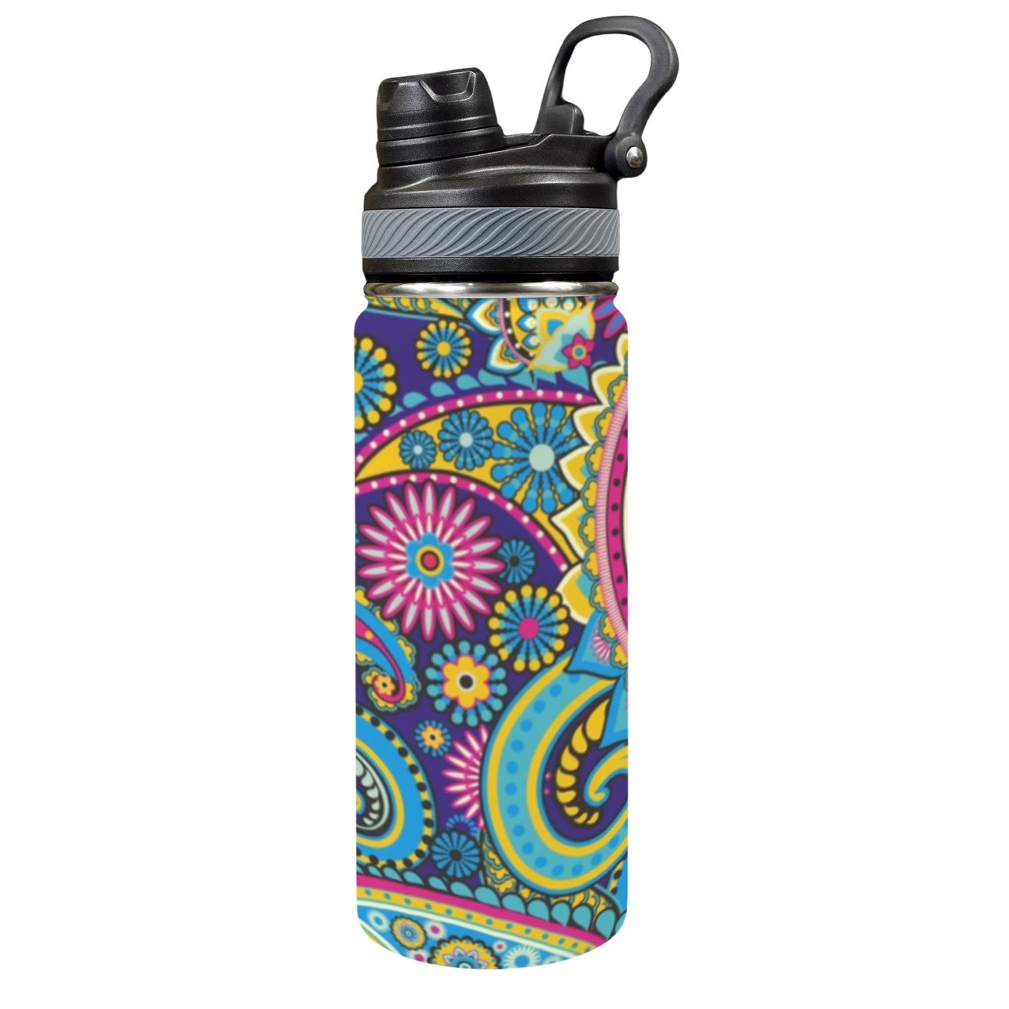 Blue Paisley - Insulated Water Bottle with Dual-Use Lid (18oz) Insulated Water Bottle with Dual-Use Lid (18oz) Printed Offshore