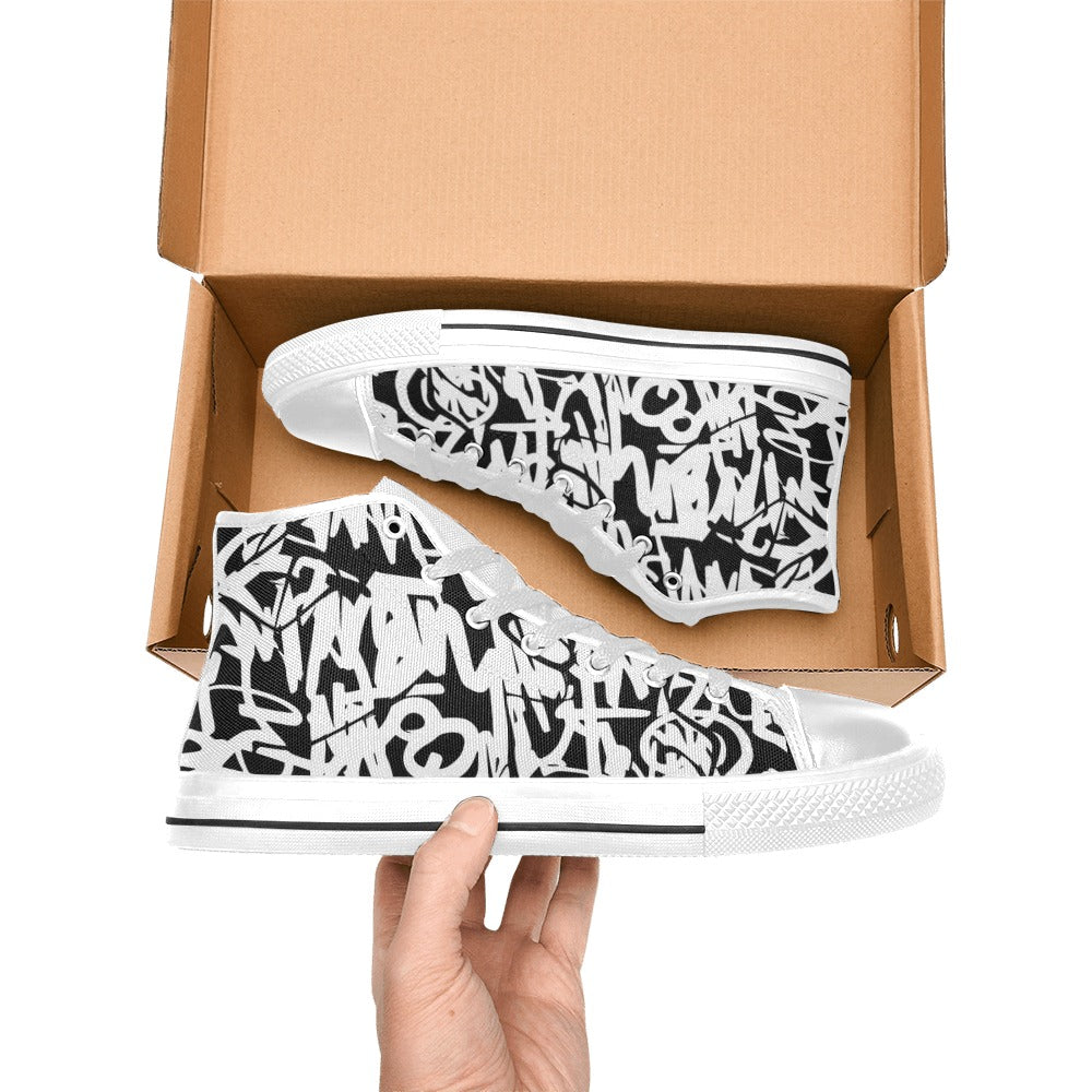 Graffiti - Men's High Top Canvas Shoes