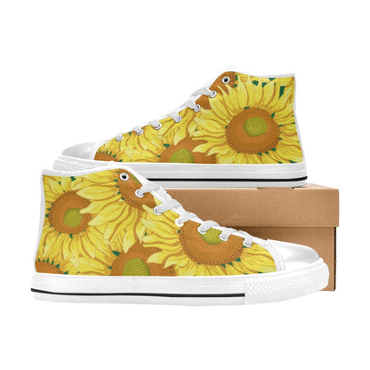 Sunflowers - Women's High Top Canvas Shoes