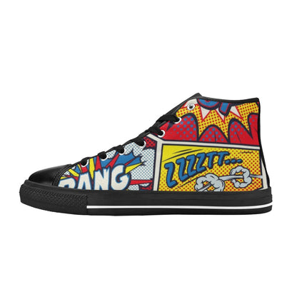 Comic Book - Women's High Top Canvas Shoes