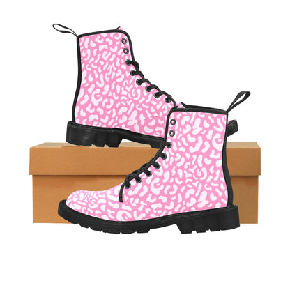 Pink Leopard - Martin Boots for Women (Black)