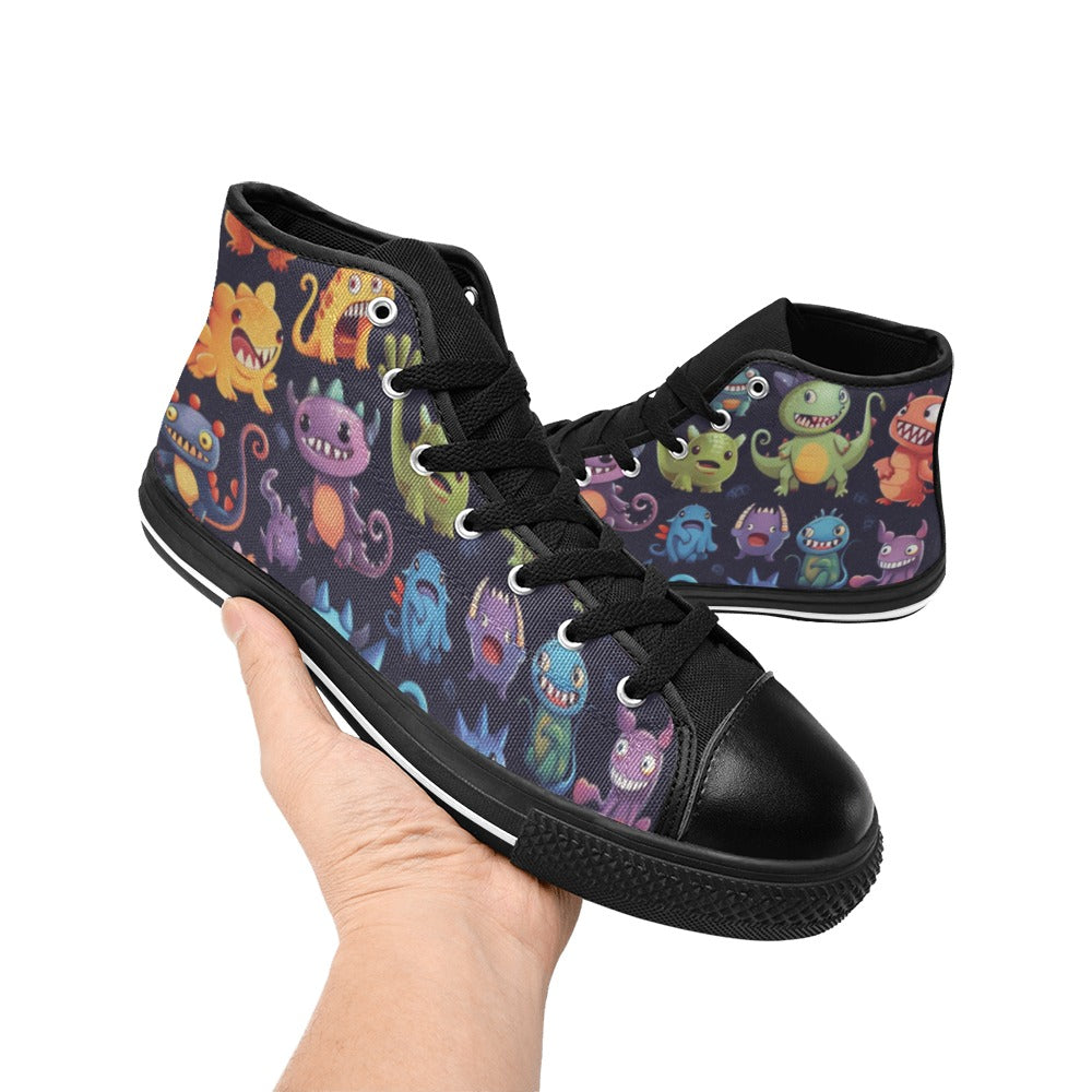 Monster Mania - Women's High Top Canvas Shoes