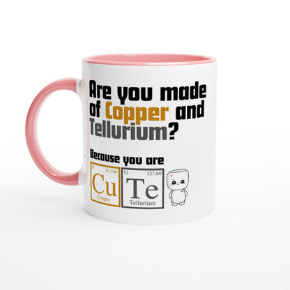 Cute, Periodic Table Of Elements - White 11oz Ceramic Mug with Colour Inside Ceramic Pink Colour 11oz Mug Globally Fulfilled Science