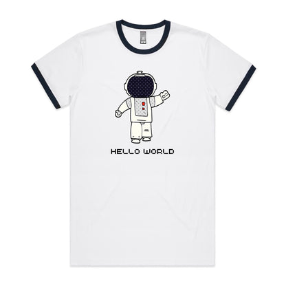 Astronaut, Hello World - Staple Ringer Tee