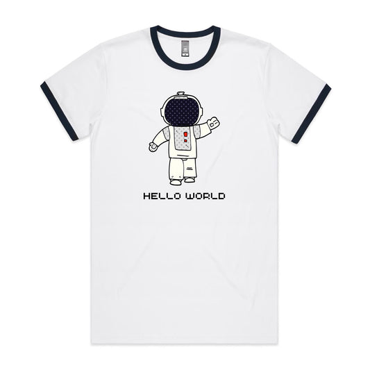 Astronaut, Hello World - Staple Ringer Tee