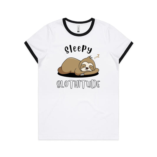 Sleepy Slothitude - Women's Ringer Tee