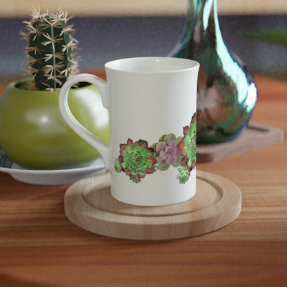 Cactus - White 10oz Porcelain Slim Mug Porcelain Mug Globally Fulfilled Plants