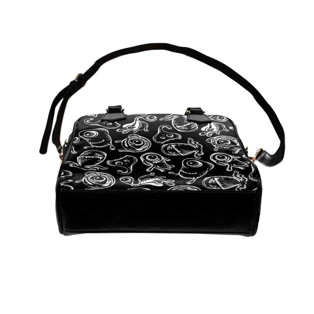 Monsters In Black And White - Shoulder Handbag