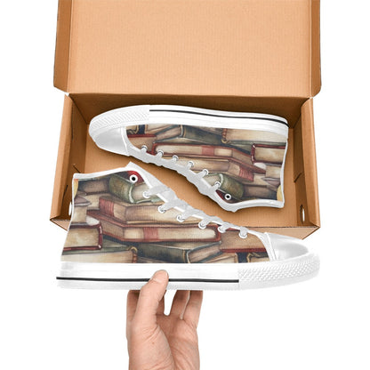 Watercolour Books - Women's High Top Canvas Shoes