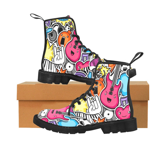 Sticker Music - Martin Boots for Women (Black)