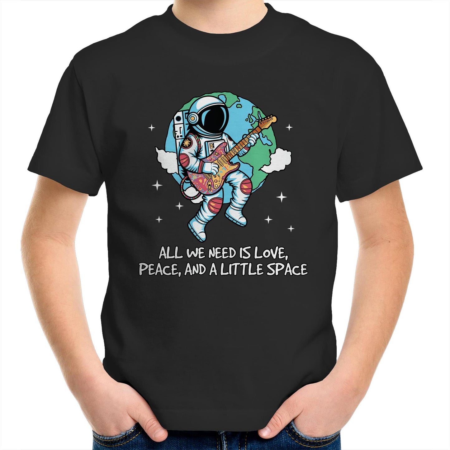 Astronaut, All We Need Is Love, Peace And A Little Space - Kids Youth T-Shirt