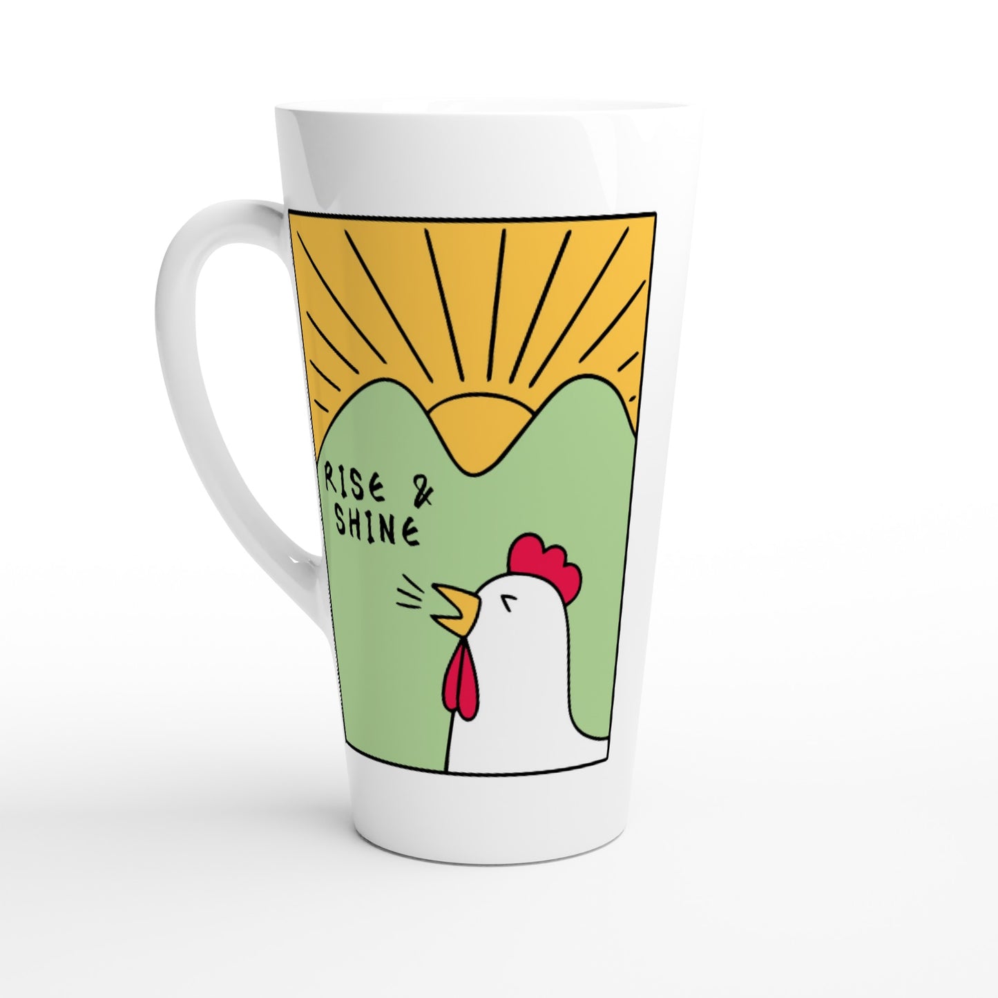 Rise And Shine - White Latte 17oz Ceramic Mug Default Title Latte Mug animal Globally Fulfilled