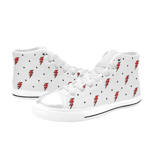 Red Lightning - Kids High Top Canvas Shoes