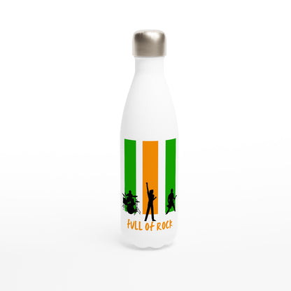 Full Of Rock - White 17oz Stainless Steel Water Bottle Default Title White Water Bottle Globally Fulfilled Music