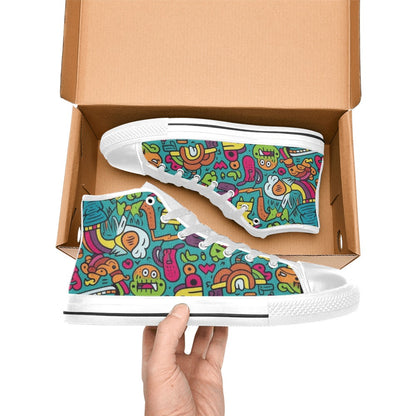 Crazy Characters - Men's High Top Canvas Shoes