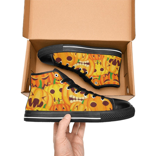 Halloween Pumpkins - Men's High Top Canvas Shoes