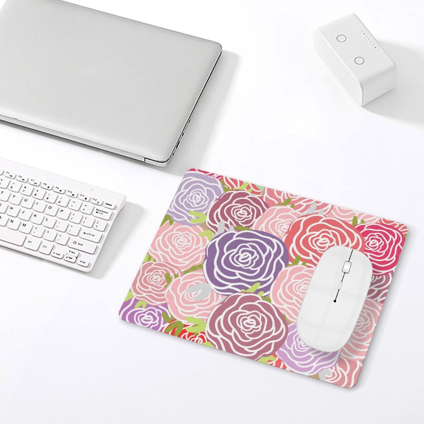 Abstract Roses - Leather Mouse Pad