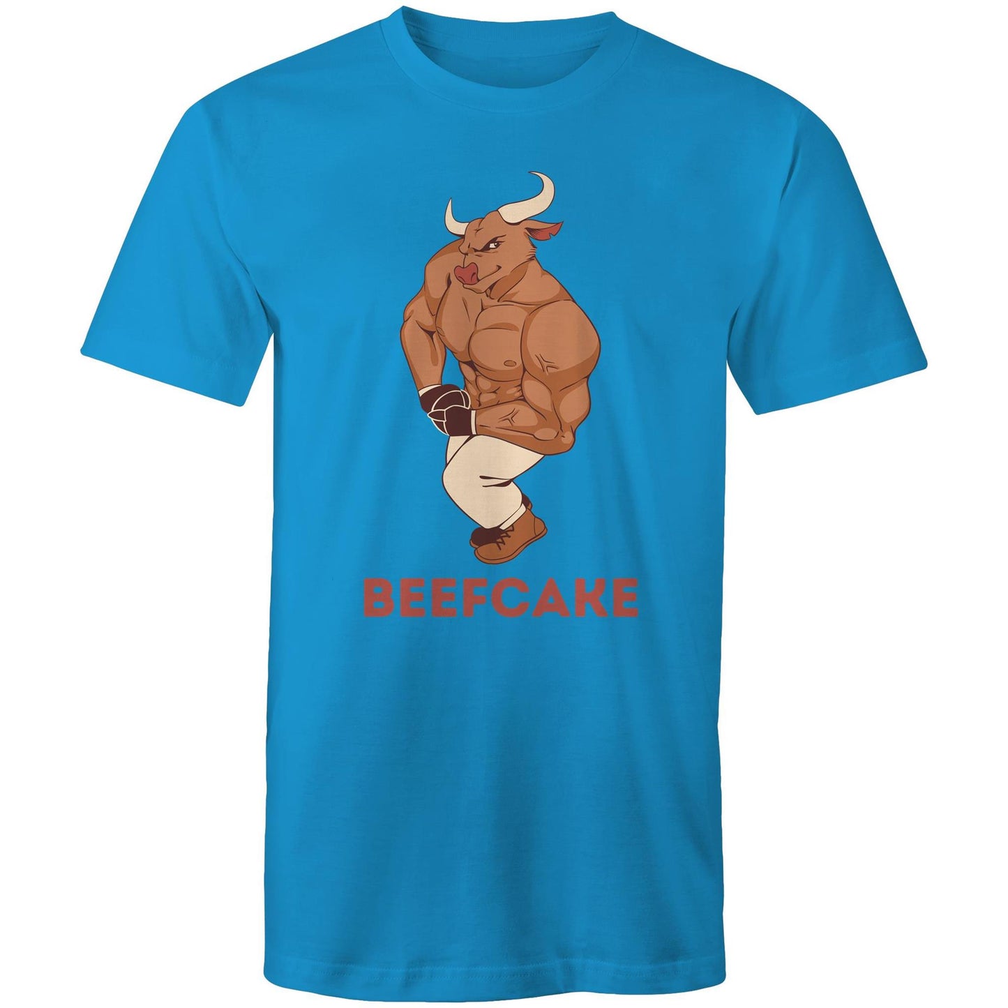Beefcake, Bull, Gym - Mens T-Shirt Arctic Blue Fitness T-shirt Fitness