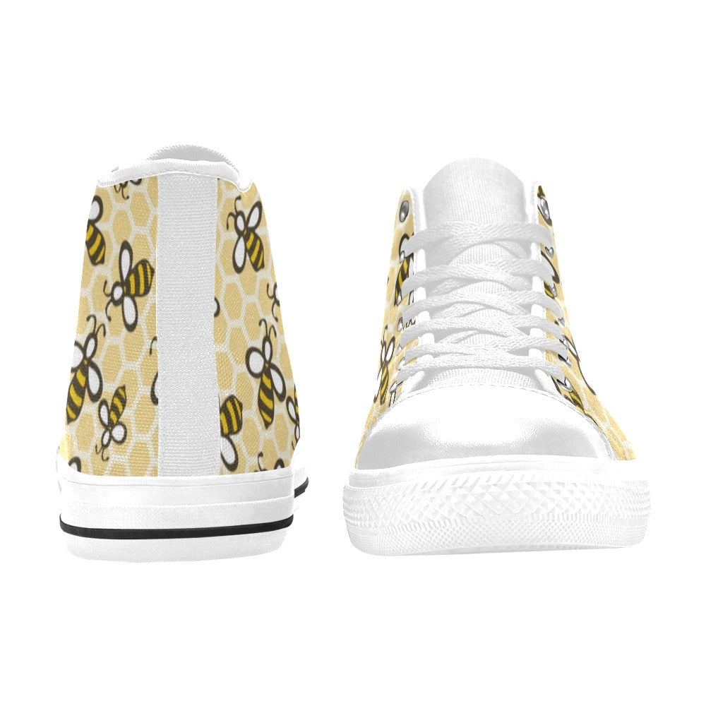 Bees - Women's High Top Canvas Shoes