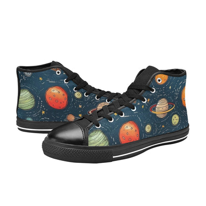 Galaxy - Men's High Top Canvas Shoes